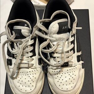 AMIRI Black and White Leather Sneakers